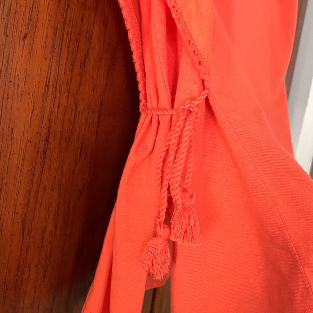 A.N.A Beautiful Coral/Peach Summer Top With Adjustable Side Tassels Size XL - Picture 3 of 14